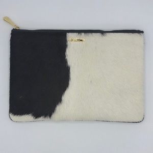 GiGi New York Black and White Cowhide Uber Clutch